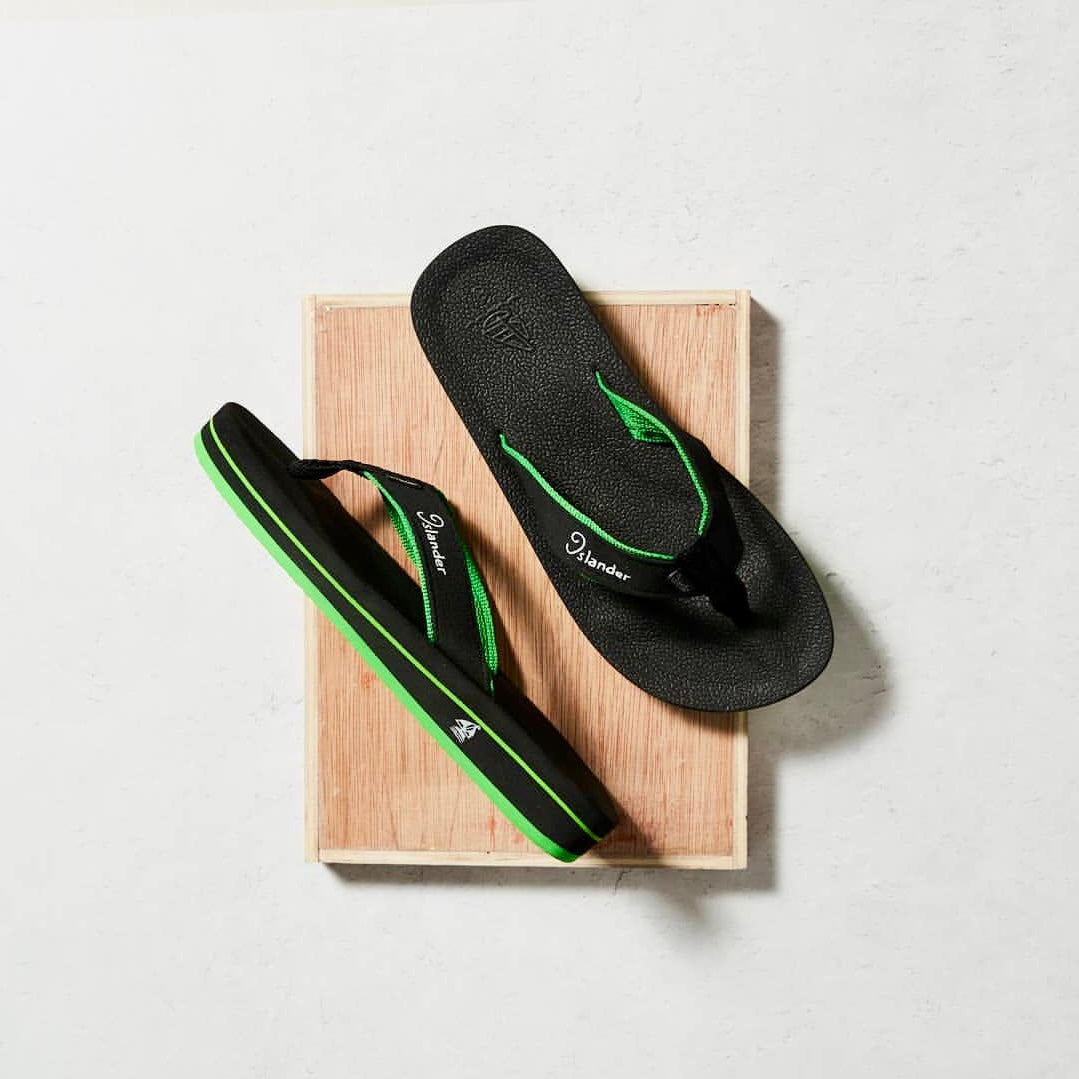 Islander 10 Series Sandals (Flip Flops) - Black / Green