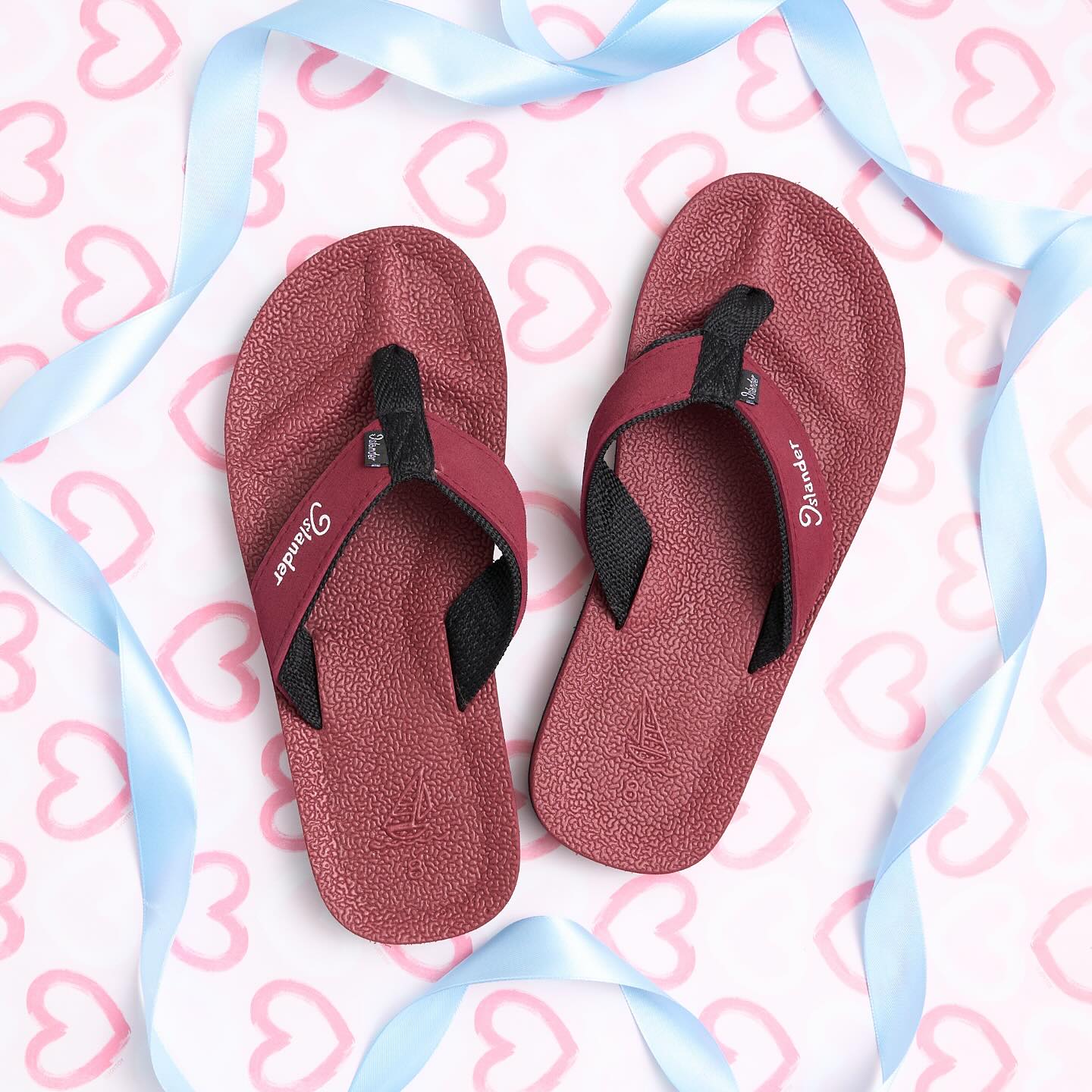 2300 Series Sandals (Flip Flops) - Maroon / Black
