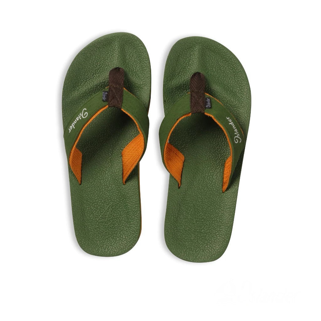 2400 Series Sandals (Flip Flops) - Olive Green / Mustard
