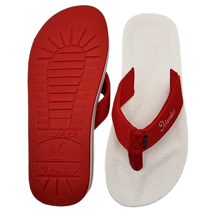 2100 Series Sandals (Flip Flops) - White / Red