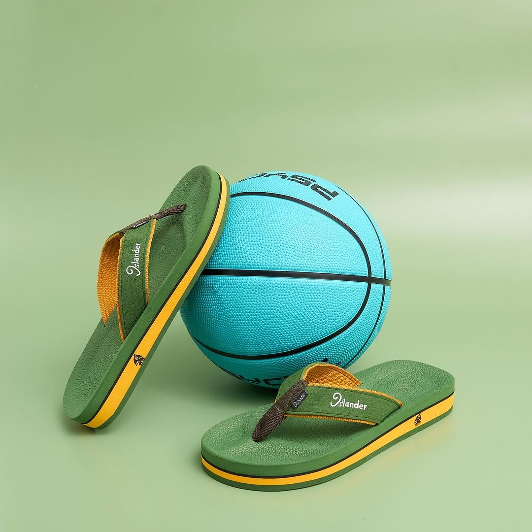 2400 Series Sandals (Flip Flops) - Olive Green / Mustard