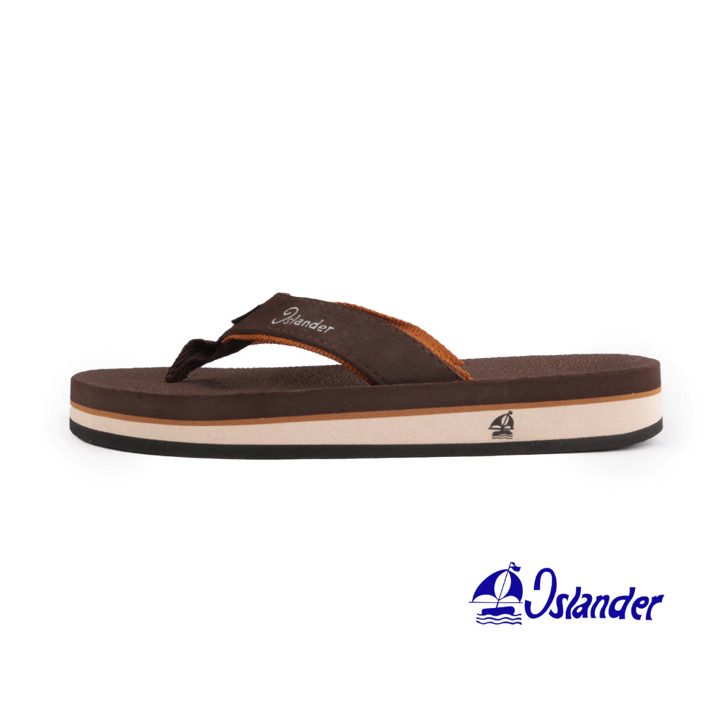 2100 Series Sandals (Flip-Flops) - Brown and Cream