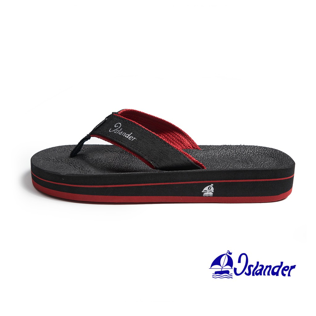 Islander 10 Series Sandals (Flip-Flops) - Black w/Red