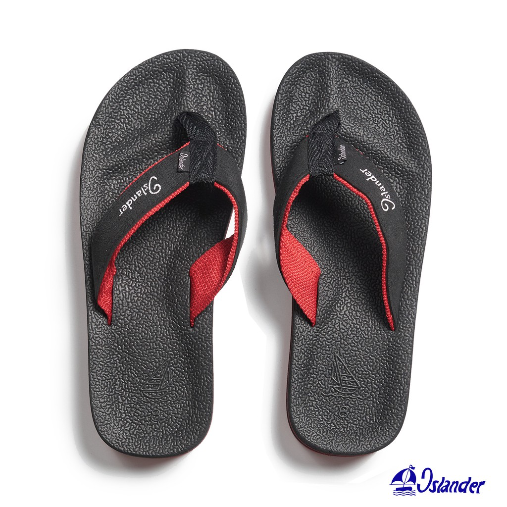 Islander 10 Series Sandals (Flip-Flops) - Black w/Red