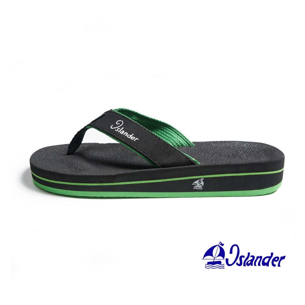 Islander 10 Series Sandals (Flip-Flops) - Black w/Green