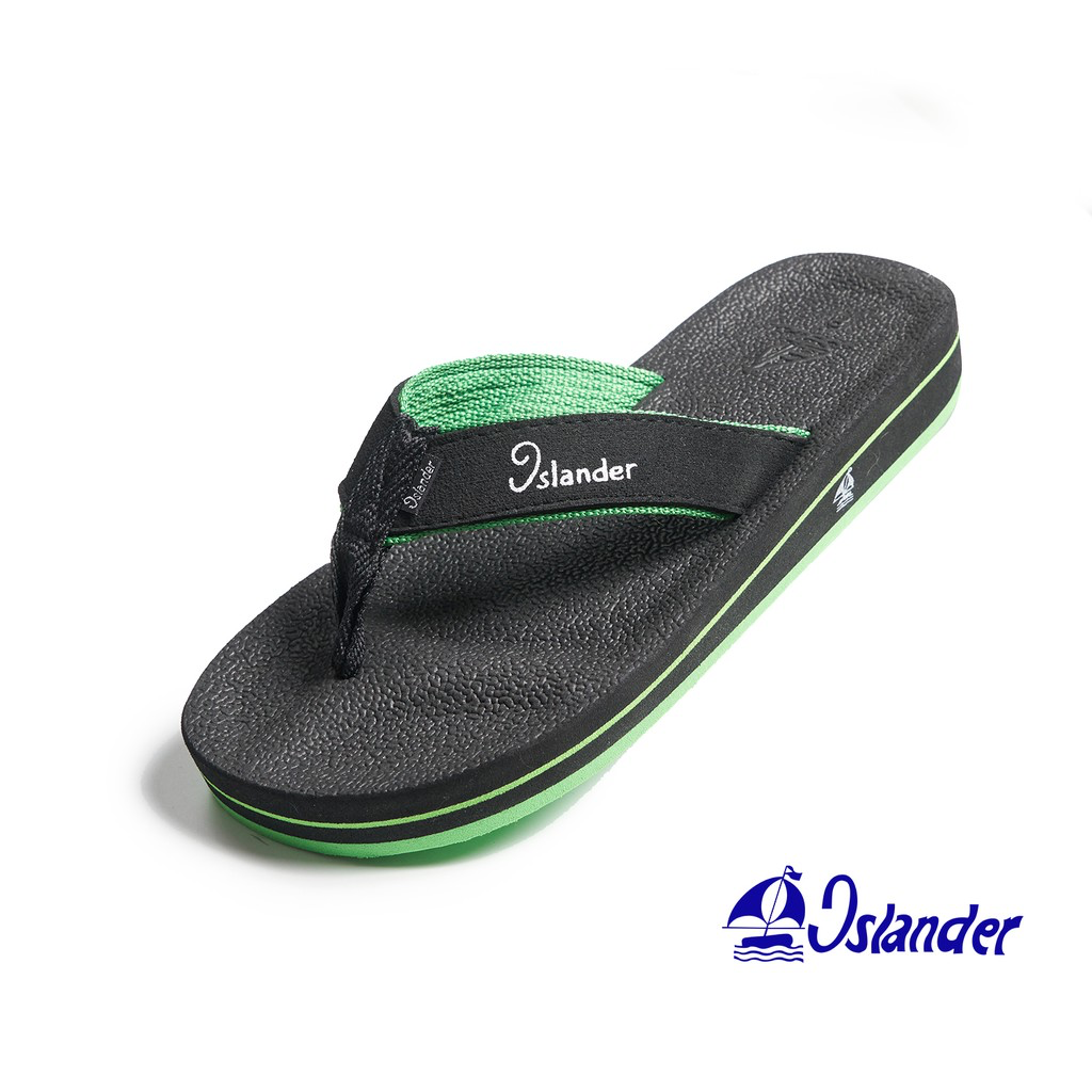 Islander 10 Series Sandals (Flip-Flops) - Black w/Green