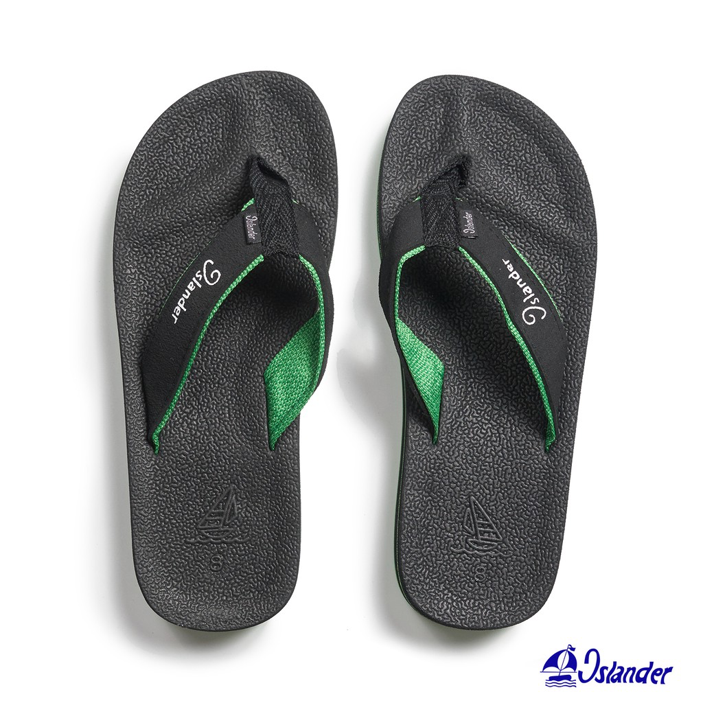 Islander 10 Series Sandals (Flip-Flops) - Black w/Green