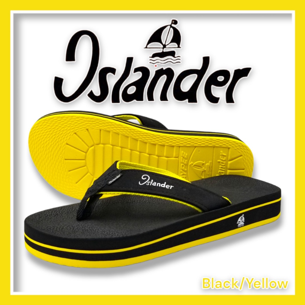 Islander 10 Series Sandals (Flip-Flops) - Black w/Yellow