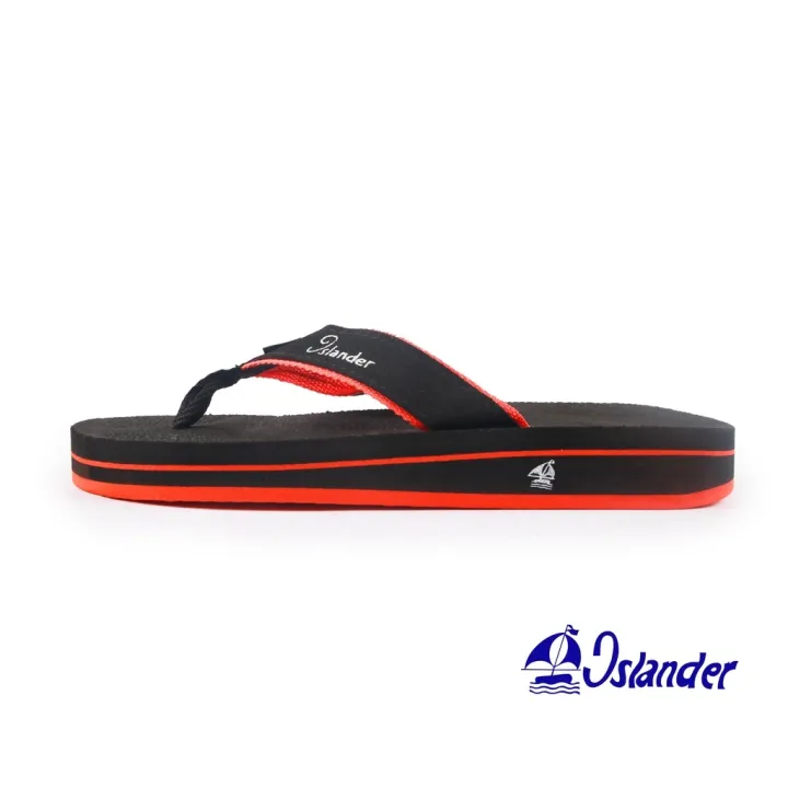 Islander 10 Series Sandals (Flip-Flops) - Black w/Orange