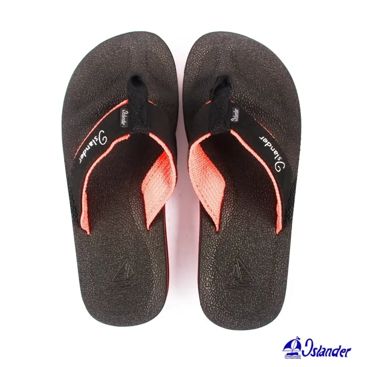 Islander 10 Series Sandals (Flip-Flops) - Black w/Orange